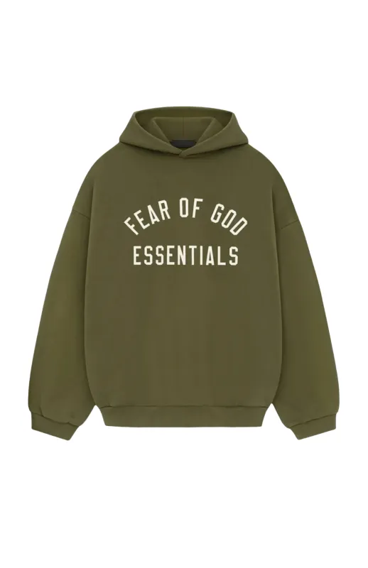 Fear of God Essentials Fleece Hoodie Military made by Fear of God