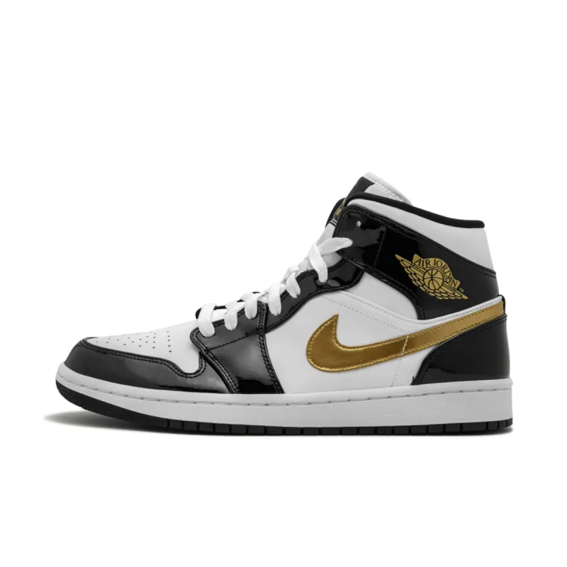 Air Jordan 1 Mid SE Black Gold Patent Leather sold by KeepItSneaker