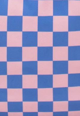 Weekender Bag | Checkerboard Blue & Pink sold by Kind Bag product image thumbnail 3