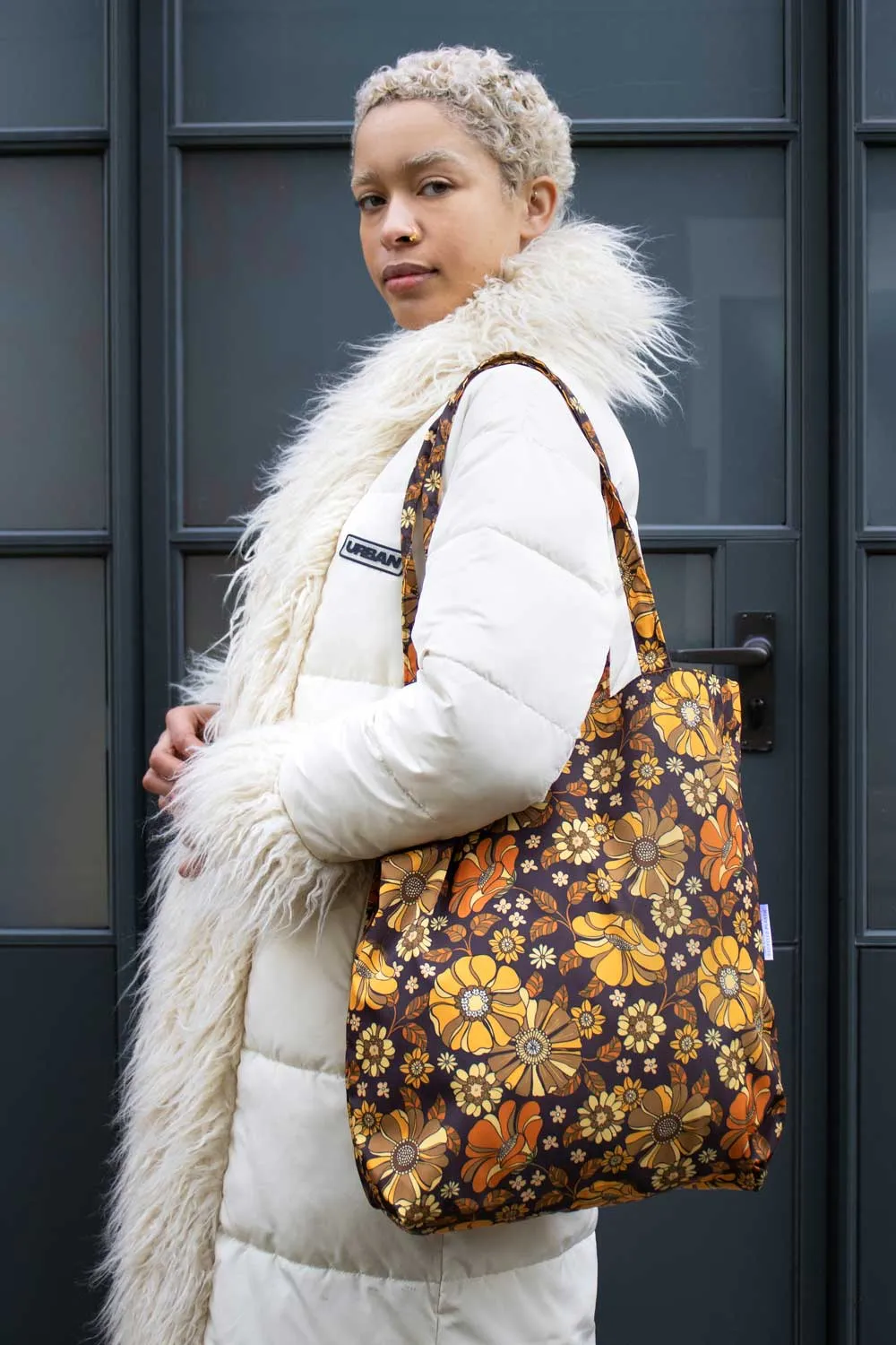 Retro Flowers | Recycled Tote sold by Kind Bag product image thumbnail 2