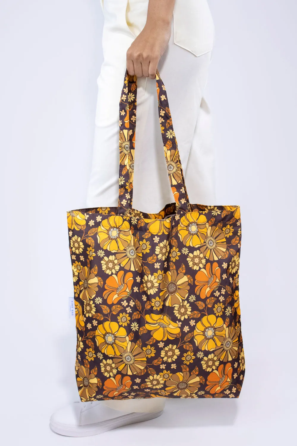 Retro Flowers | Recycled Tote sold by Kind Bag product image thumbnail 4