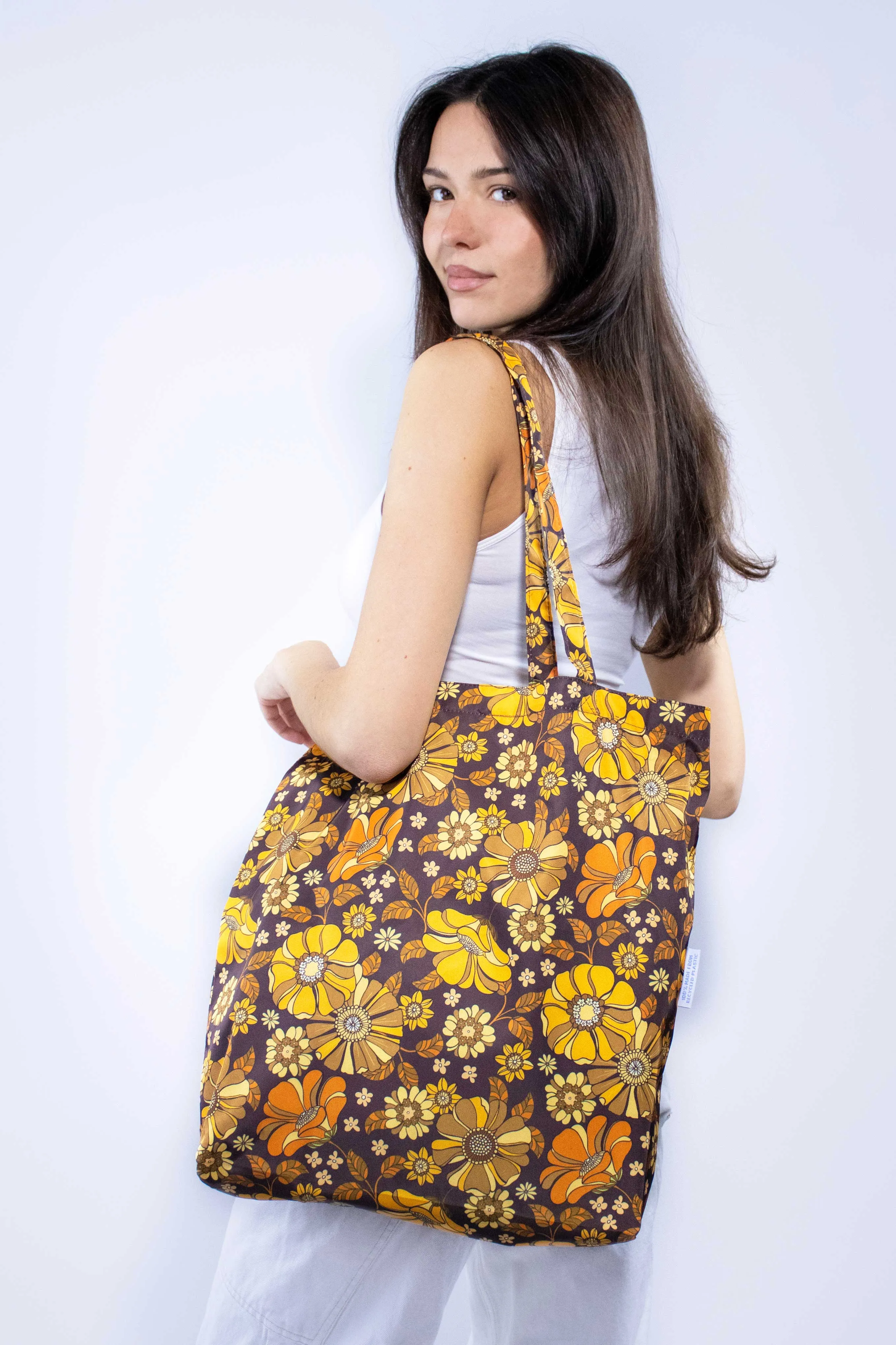 Retro Flowers | Recycled Tote sold by Kind Bag