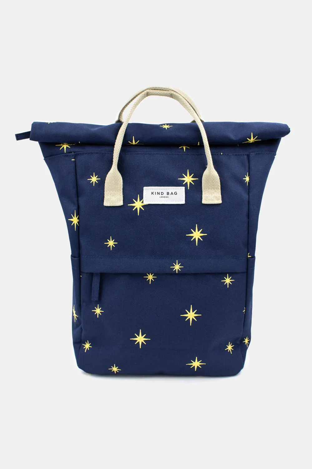Stars Navy | Embroidered Hackney Backpack | Medium sold by Kind Bag