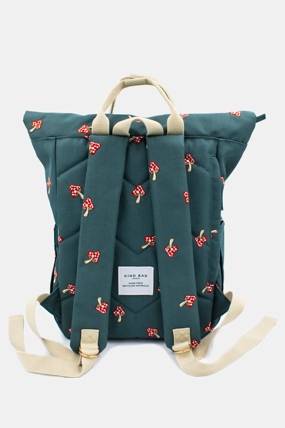 Mushrooms Green | Embroidered Hackney Backpack | Medium sold by Kind Bag product image thumbnail 4