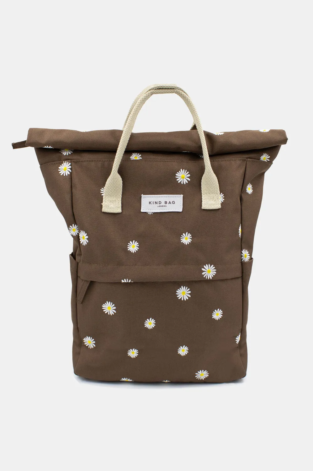 Daisies Brown | Embroidered Hackney Backpack | Medium sold by Kind Bag