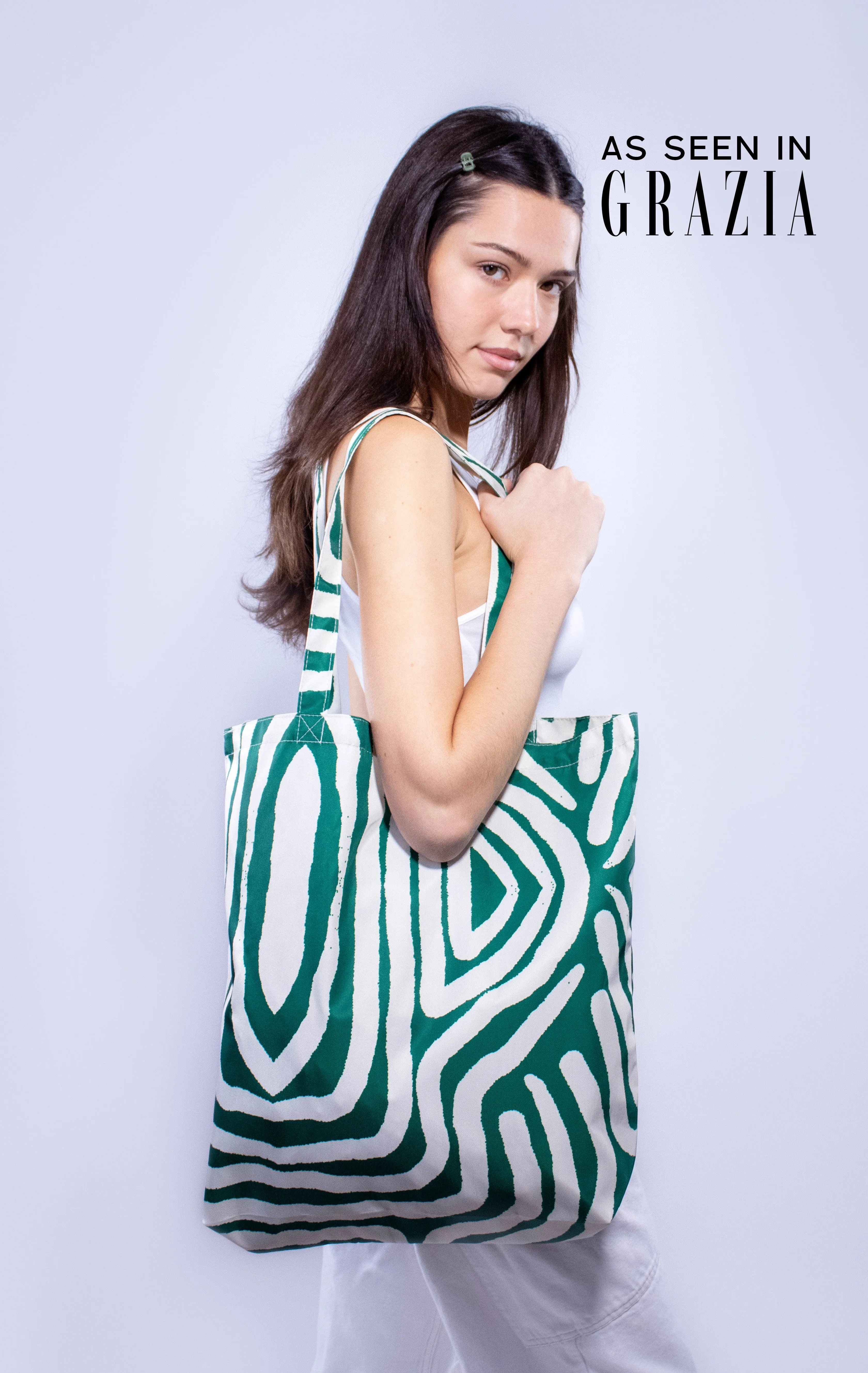 Lines | Recycled Tote sold by Kind Bag