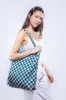 Checkerboard Teal & Beige | Recycled Tote sold by Kind Bag