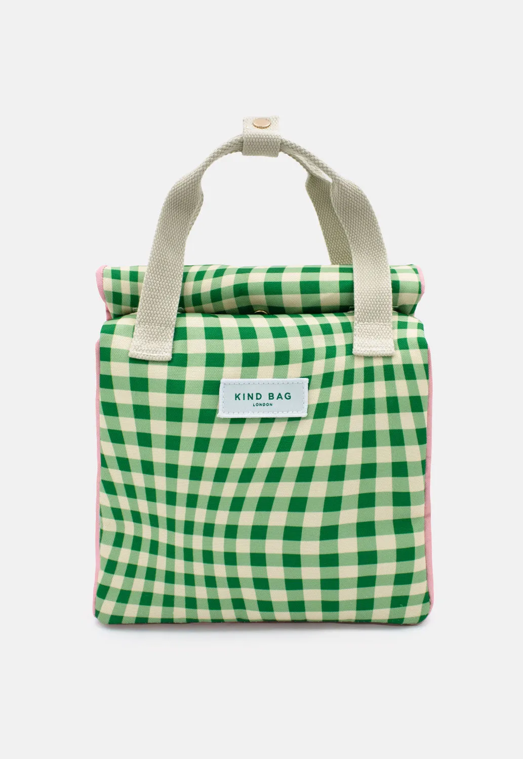 Lunch Bag | Distorted Gingham Green sold by Kind Bag