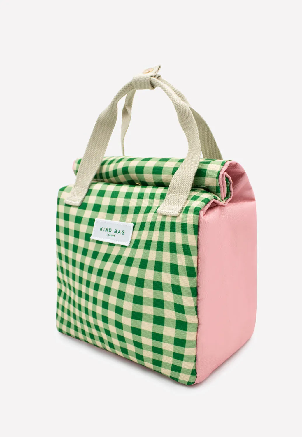 Lunch Bag | Distorted Gingham Green sold by Kind Bag product image thumbnail 5