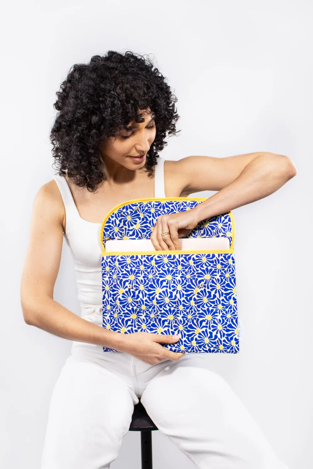 Abstract Flowers Blue | 13 Inch Laptop Sleeve sold by Kind Bag product image thumbnail 2