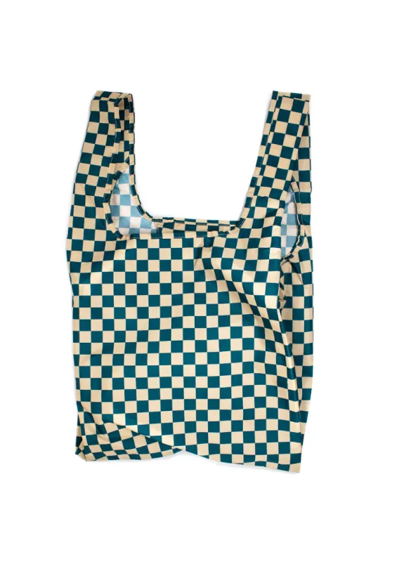 Checkerboard Teal & Beige | Medium (Voxi) sold by Kind Bag