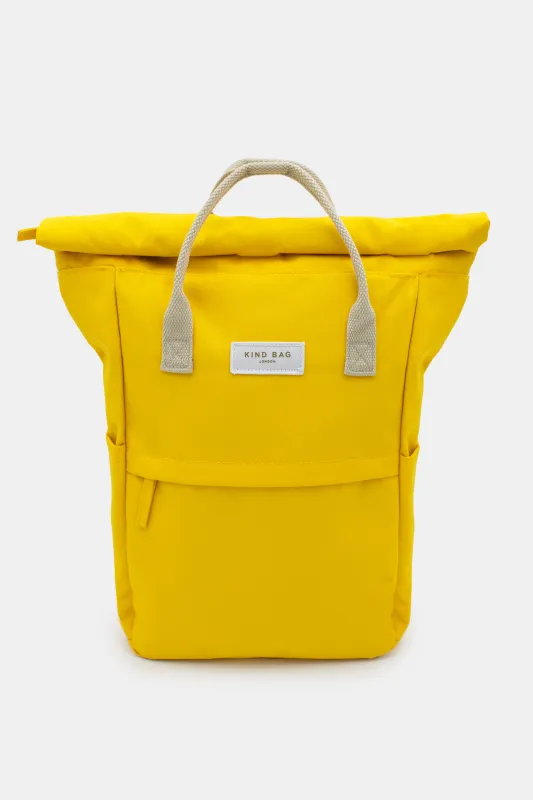 Hackney Backpack | Tuscan Sun Yellow | Roll-Top Laptop Medium Backpack sold by Kind Bag