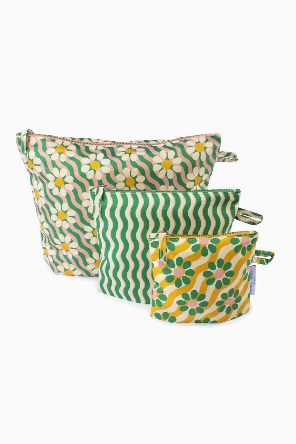 Pouches | Wavy Daisy | Set of 3 sold by Kind Bag