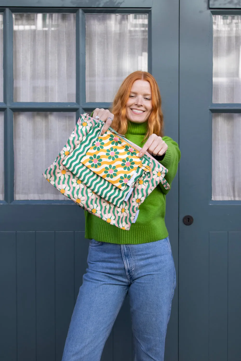 Pouches | Wavy Daisy | Set of 3 sold by Kind Bag product image thumbnail 5