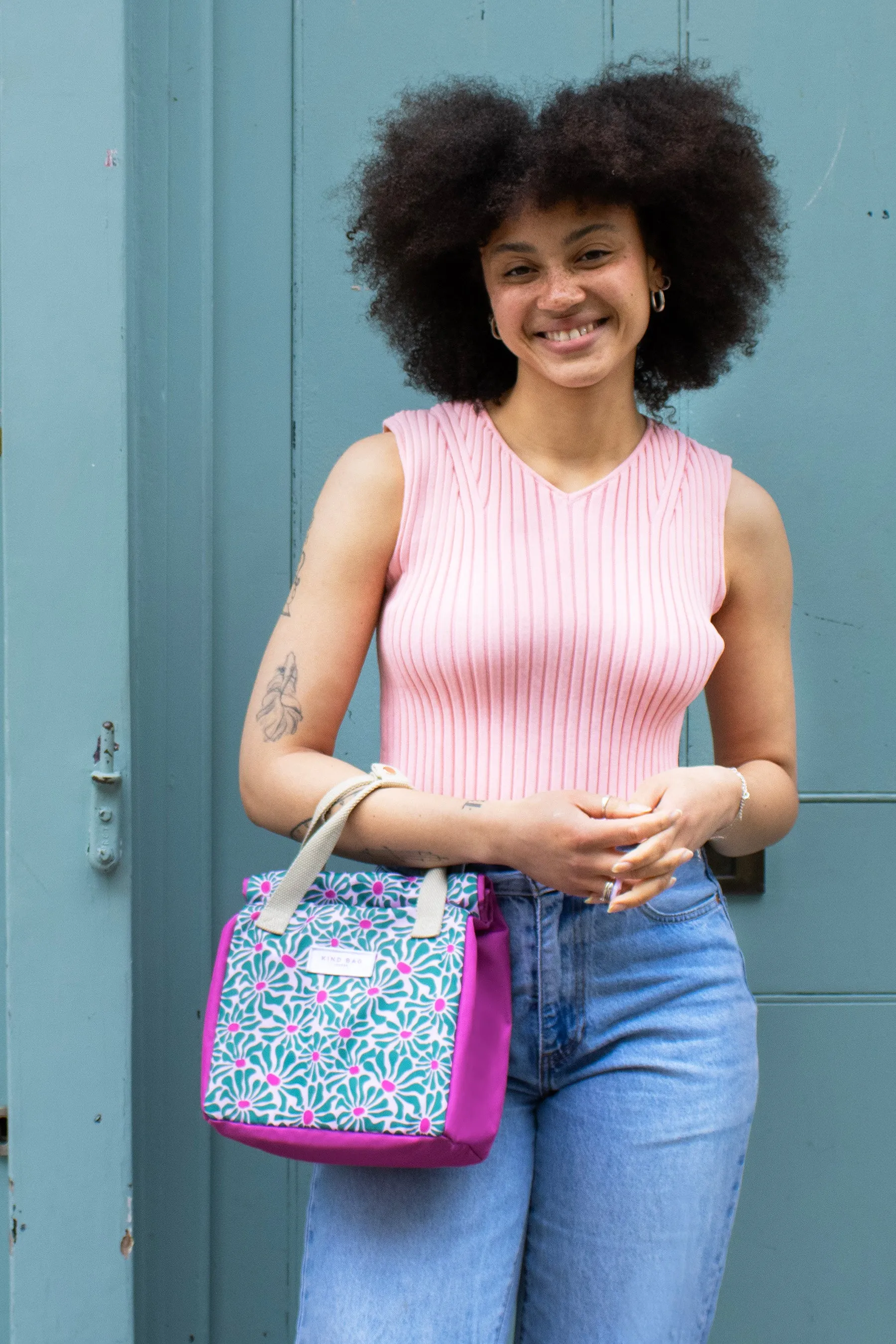 Lunch Bag | Abstract Flowers sold by Kind Bag product image thumbnail 4