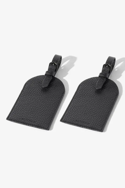 HALE DUO LUGGAGE TAG - BLACK WITH BLACK HARDWARE made by Kinnon