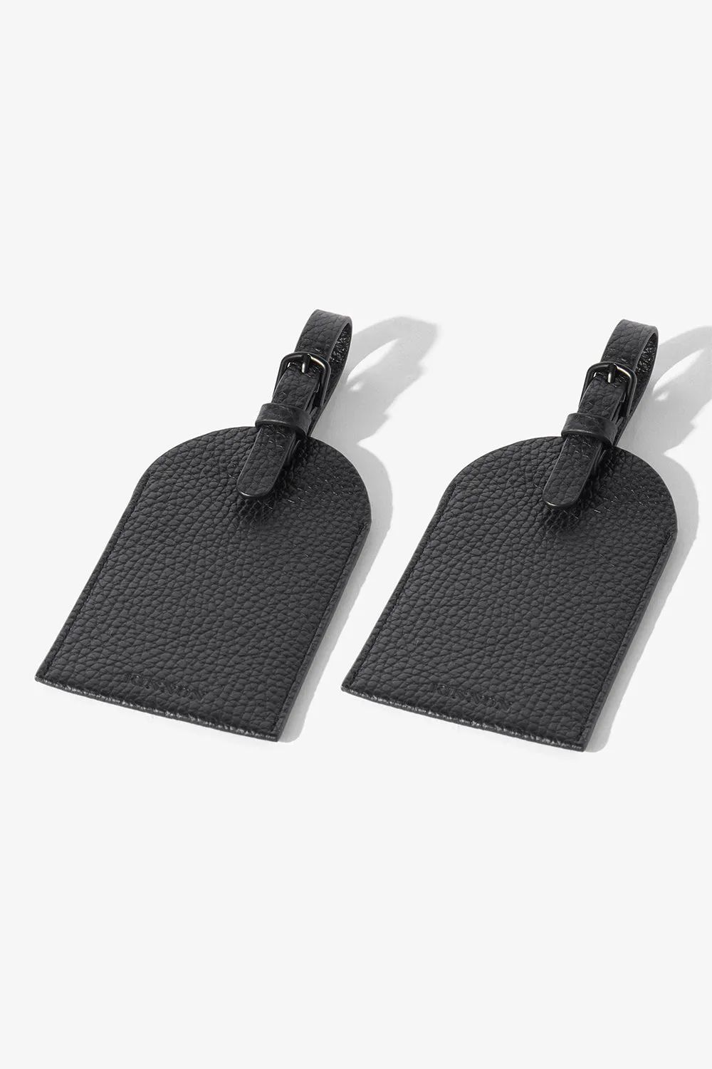 HALE LUGGAGE TAG DUO - BLACK WITH BLACK HARDWARE sold by Kinnon
