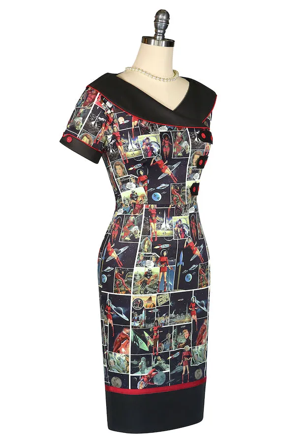 Fly Me To The Moon Collar Wiggle Dress sold by Kitten D'Amour product image thumbnail 4