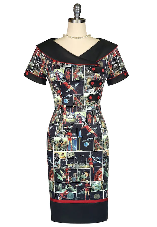 Fly Me To The Moon Collar Wiggle Dress sold by Kitten D'Amour product image thumbnail 2