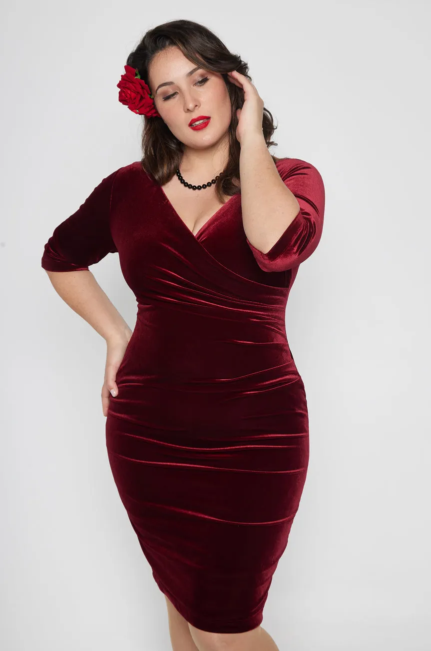 Velvet Vamp Dress (Burgundy) sold by Kitten D'Amour product image thumbnail 3
