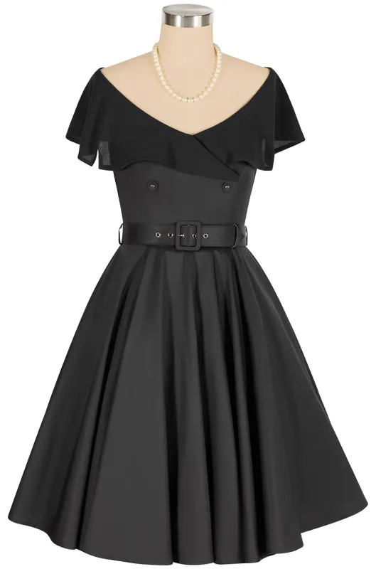 Georgette Collar Dress (Black) made by Kitten D'Amour