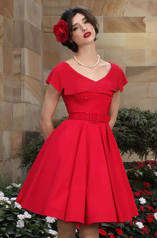 Georgette Collar Dress (Red) sold by Kitten D'Amour