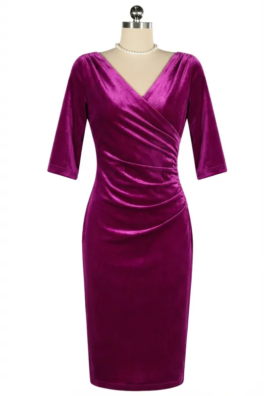 Velvet Vamp Dress (Fuchsia) made by Kitten D'Amour