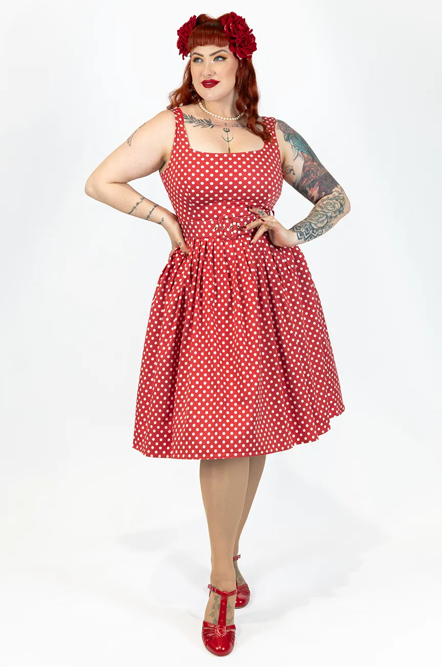Dottie Darling Dress (Cherry Red) sold by Kitten D'Amour product image thumbnail 5