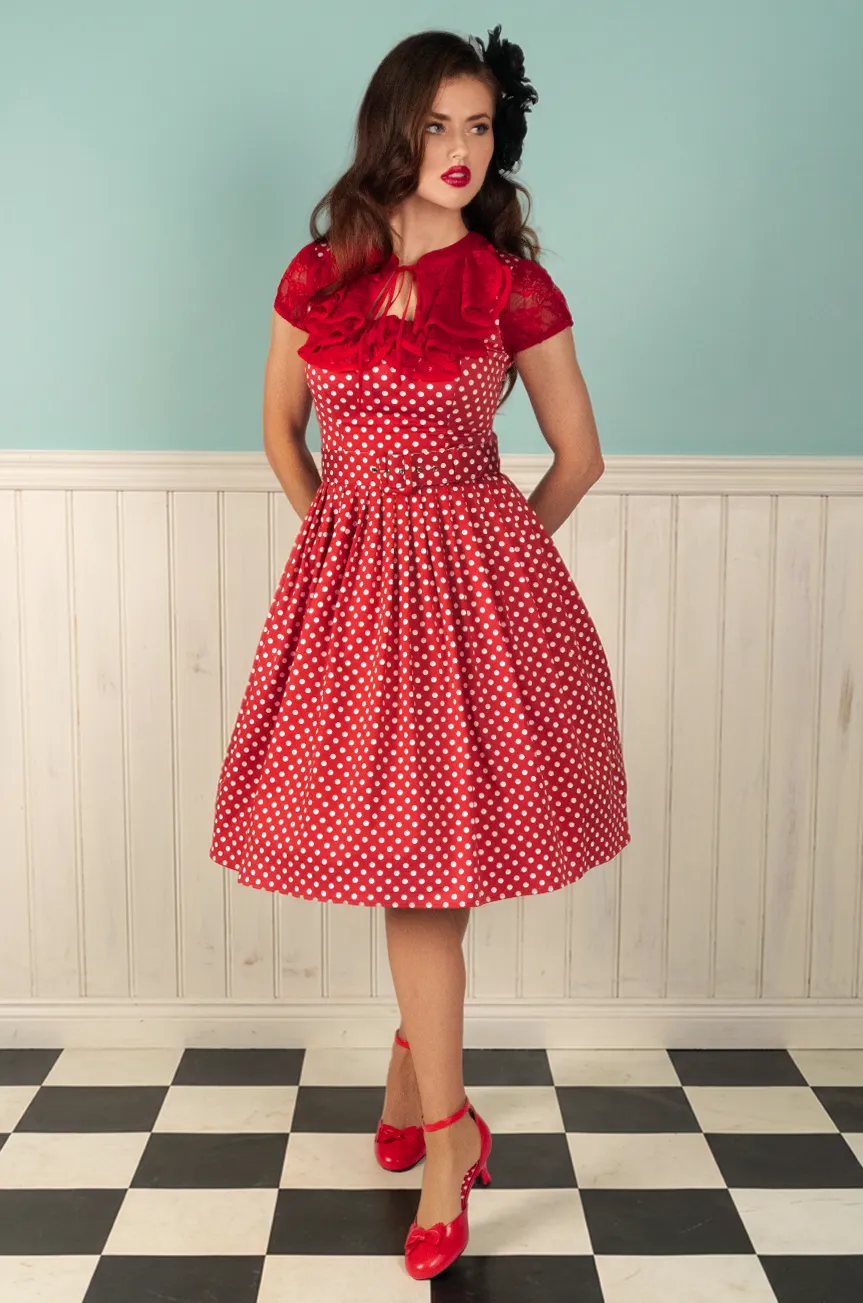Dottie Darling Dress (Cherry Red) sold by Kitten D'Amour product image thumbnail 3