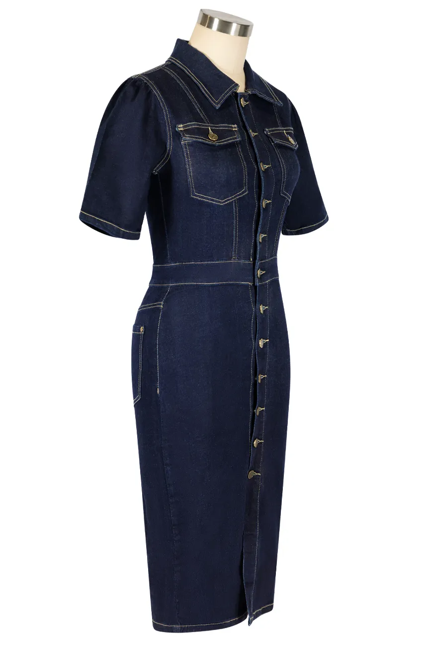 Pittsburg Denim Dress sold by Kitten D'Amour product image thumbnail 3