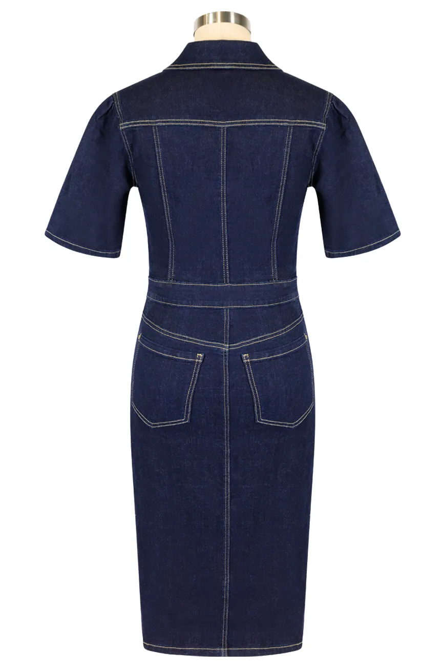 Pittsburg Denim Dress sold by Kitten D'Amour product image thumbnail 4