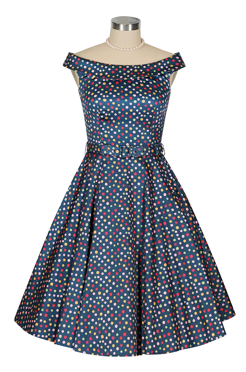 Fiorenza Belted Spot Dress sold by Kitten D'Amour product image thumbnail 4