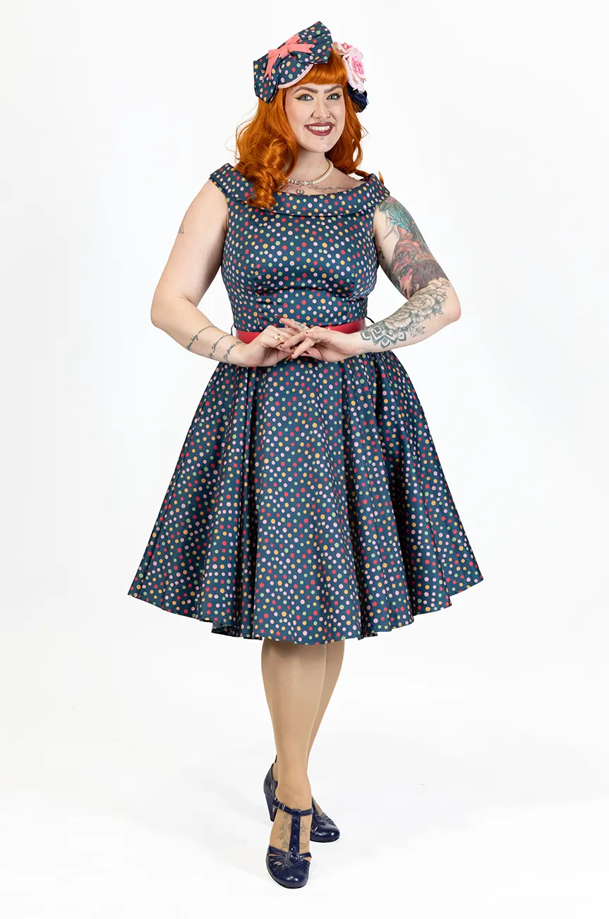 Fiorenza Belted Spot Dress sold by Kitten D'Amour product image thumbnail 3
