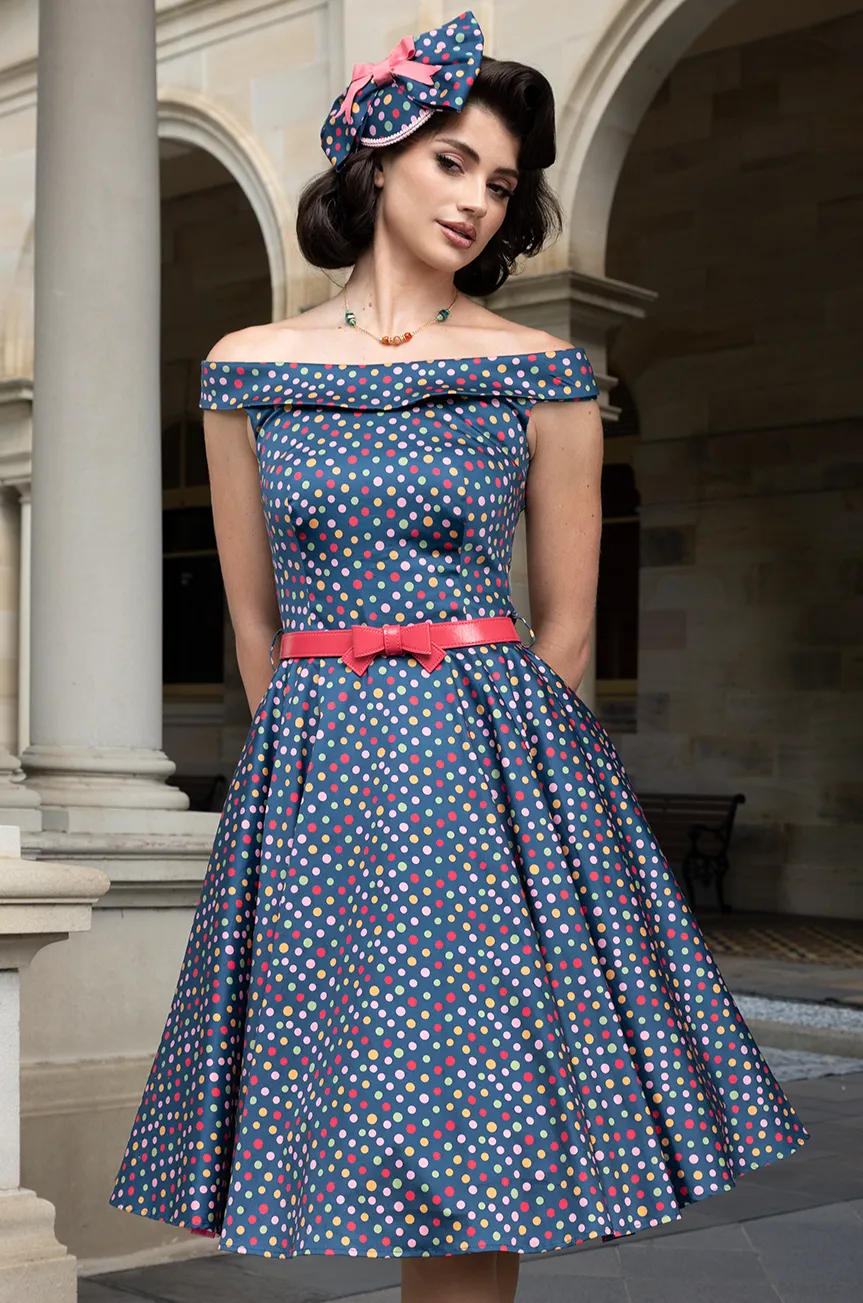 Fiorenza Belted Spot Dress sold by Kitten D'Amour product image thumbnail 2