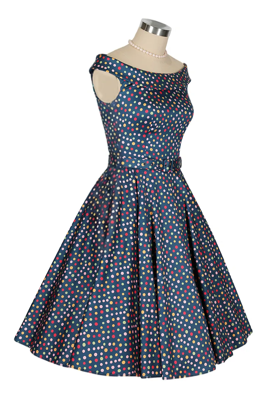 Fiorenza Belted Spot Dress sold by Kitten D'Amour product image thumbnail 5