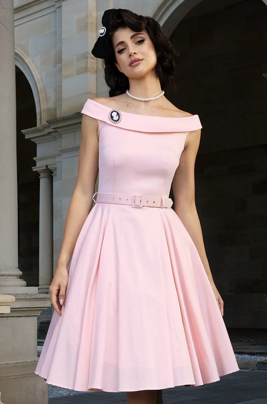 Oriana Belted Dress (Pink) sold by Kitten D'Amour