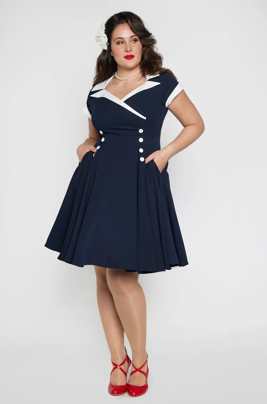 D'Amour Contrast Collar Dress (Navy) sold by Kitten D'Amour product image thumbnail 5