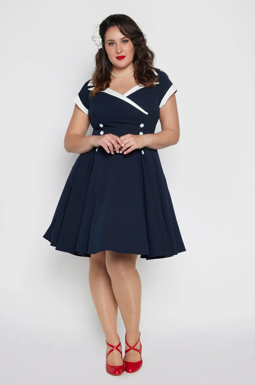 D'Amour Contrast Collar Dress (Navy) sold by Kitten D'Amour product image thumbnail 4
