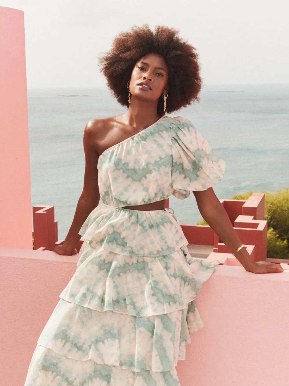 Mirage One Shoulder Maxi Dress sold by Kivari