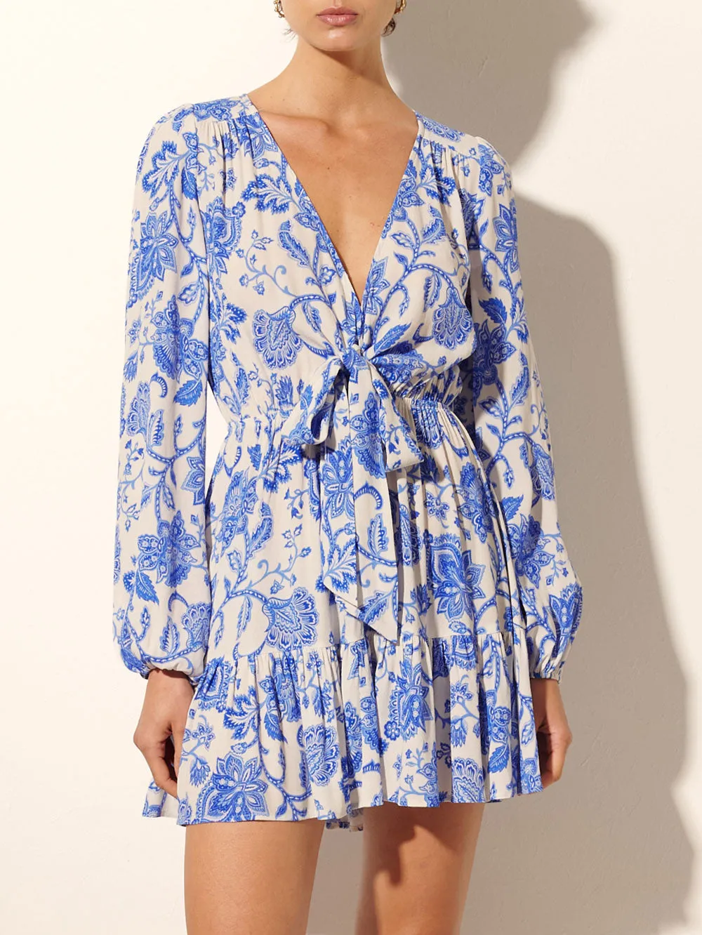 Athena Tie Front Mini Dress sold by Kivari