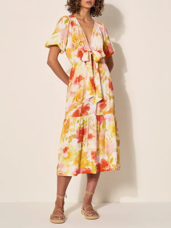 Genevieve Tie Front Midi Dress sold by Kivari