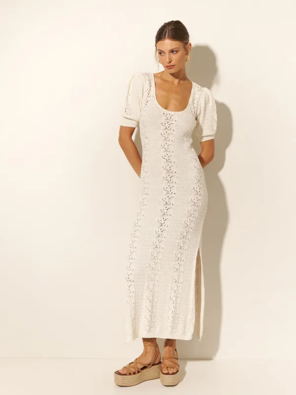 Helena Knit Midi Dress - Ivory sold by Kivari