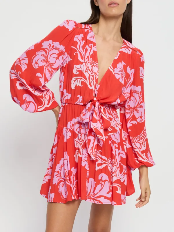 Olina Tie Front Mini Dress sold by Kivari