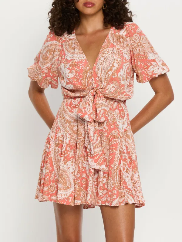 Casablanca Tie Front Mini Dress made by Kivari