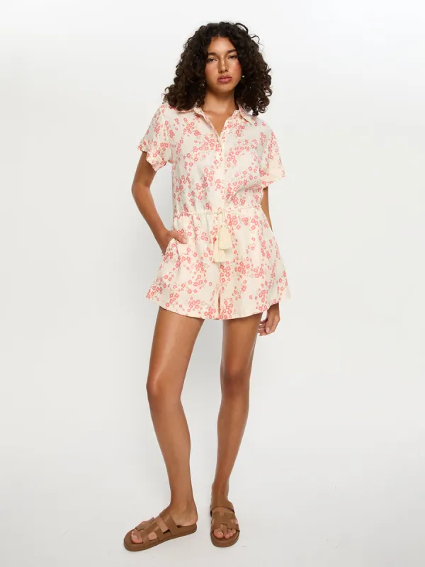 Zia Linen Playsuit sold by Kivari