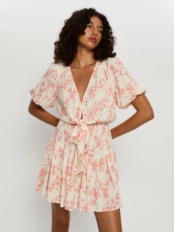 Zia Tie Front Mini Dress made by Kivari