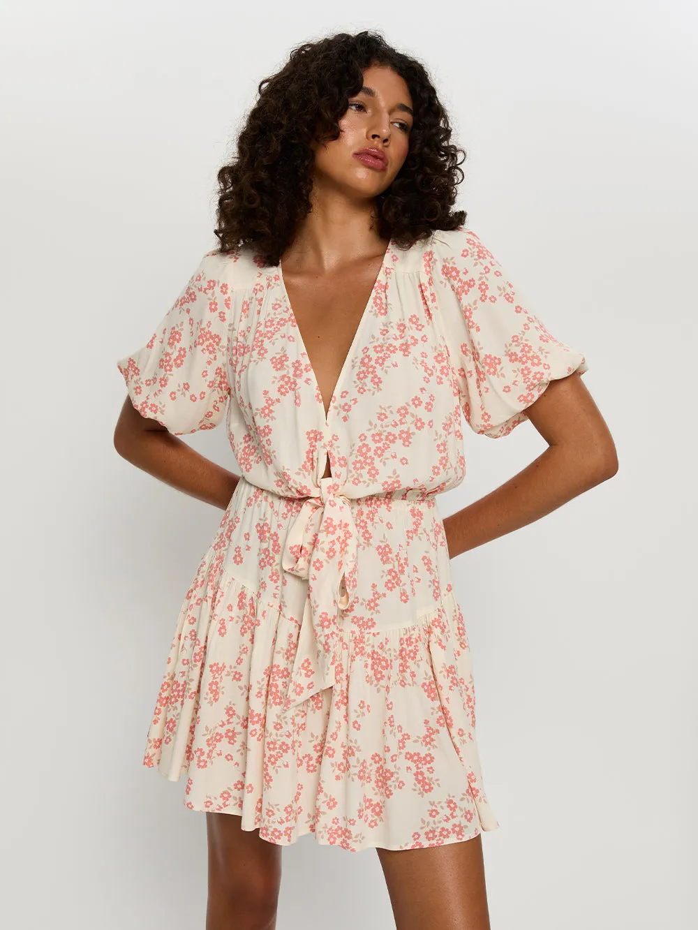 Zia Tie Front Mini Dress sold by Kivari