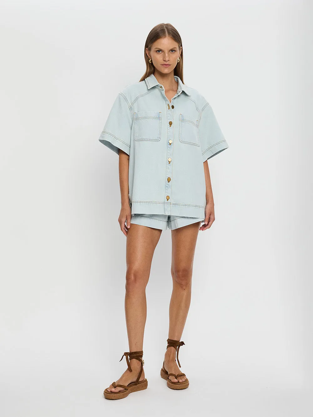 Paloma Denim Shirt - Pale Blue sold by Kivari product image thumbnail 2