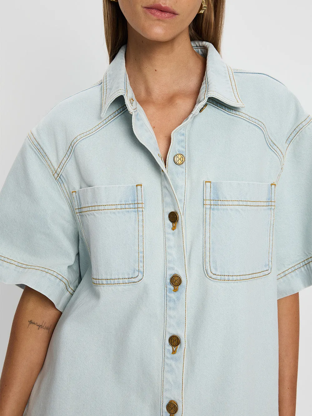 Paloma Denim Shirt - Pale Blue sold by Kivari product image thumbnail 5