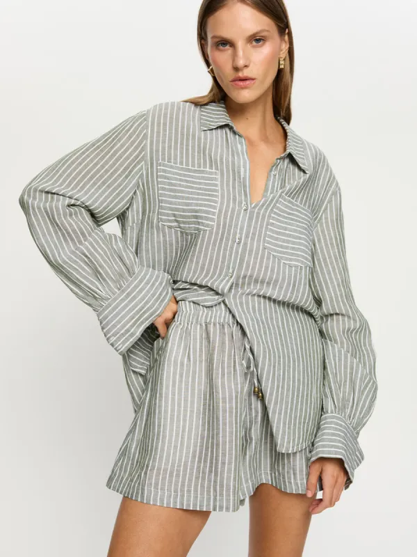 Elara Short - Green Stripe sold by Kivari